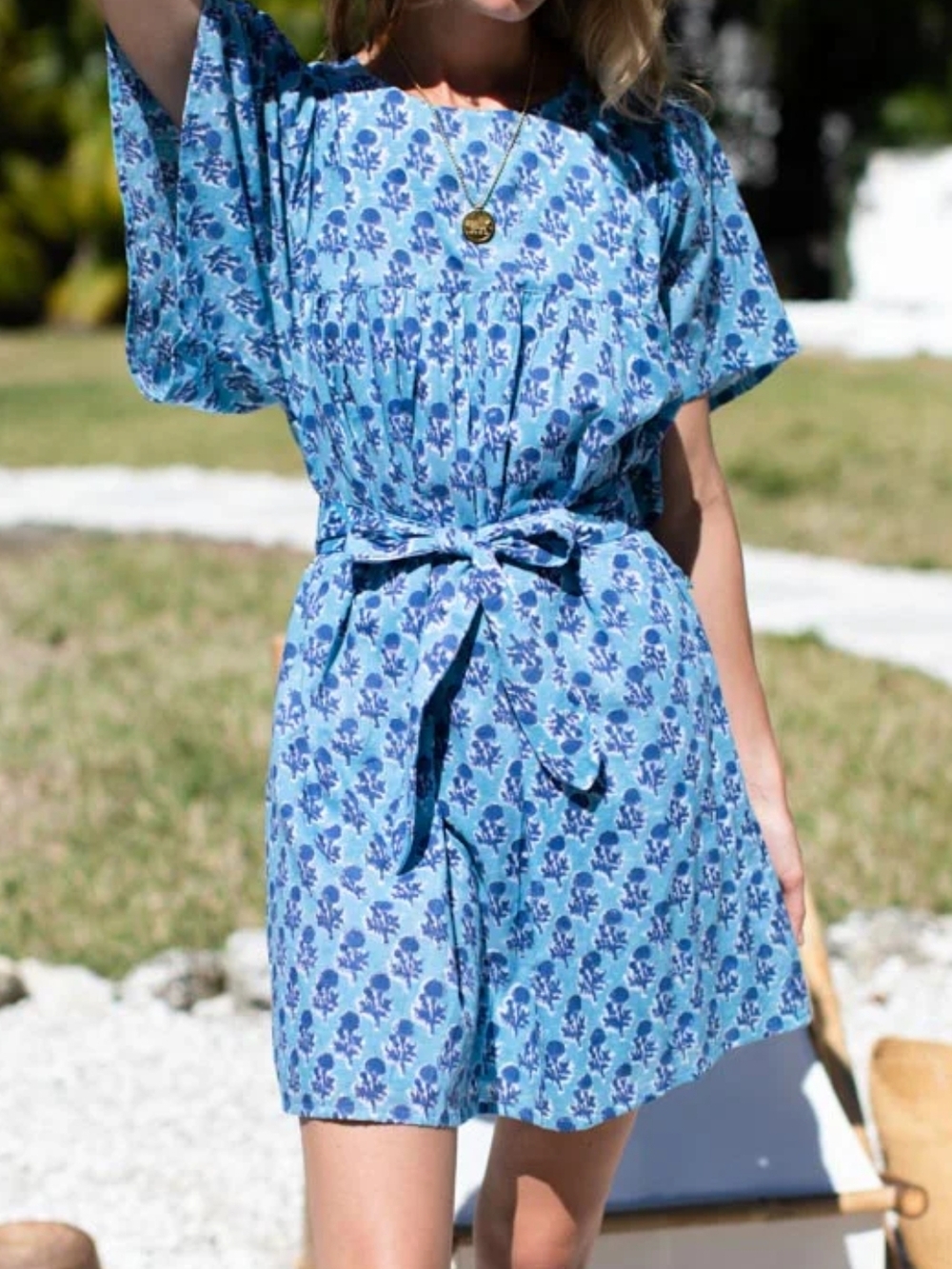 Emerson Fry Basalie Blue Danube Short Dress